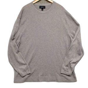 Kenneth Cole Awearness Men 3XL Waffle Knit Design Sweater Gray Crew Neck Classic